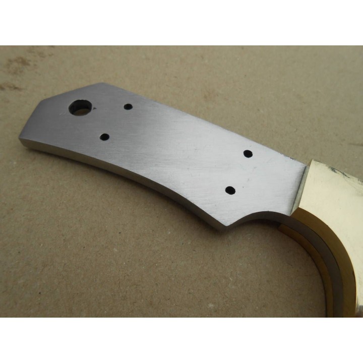 BL132 Lot de 3 Lames A Customiser le Manche Couteau Skinner Lame Acier Inox Garde Laiton - Livraison Gratuite
