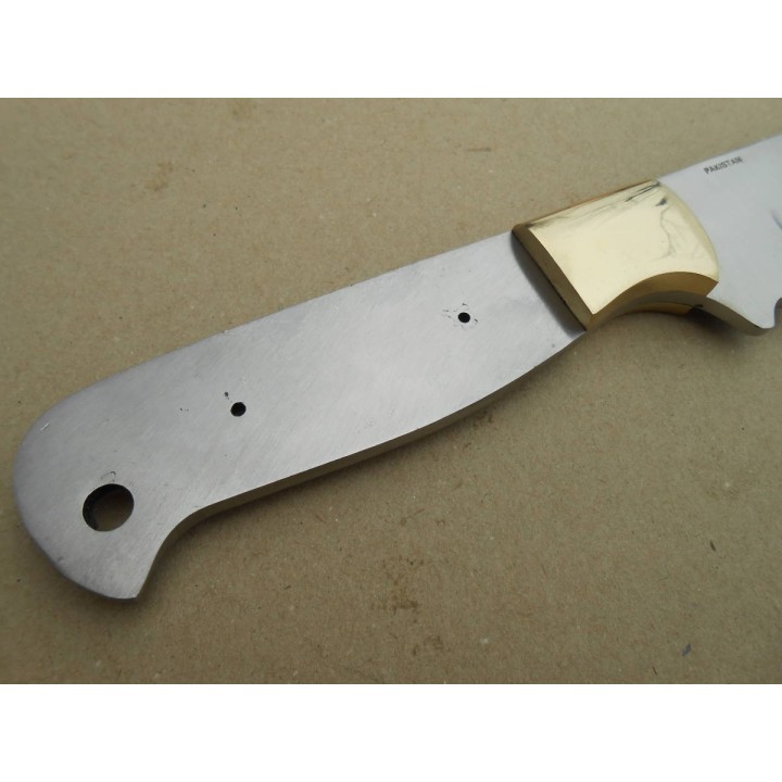 BL133 Lot de 3 Lames A Customiser le Manche Couteau de Chasse Acier Inox Garde Laiton - Livraison Gratuite