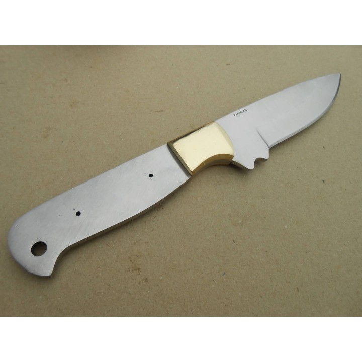 BL133 Lot de 3 Lames A Customiser le Manche Couteau de Chasse Acier Inox Garde Laiton - Livraison Gratuite