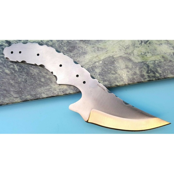 BL139 Lot de 3 Lames A Customiser le Manche Couteau de Chasse Lame Acier Inox - Livraison Gratuite