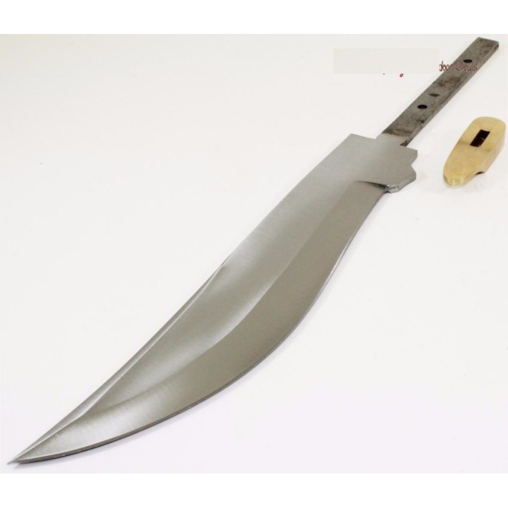 BL615 Lot de 2 Lames Bowie A customiser Le Manche Lame Acier Inox Garde Laiton - Livraison Gratuite