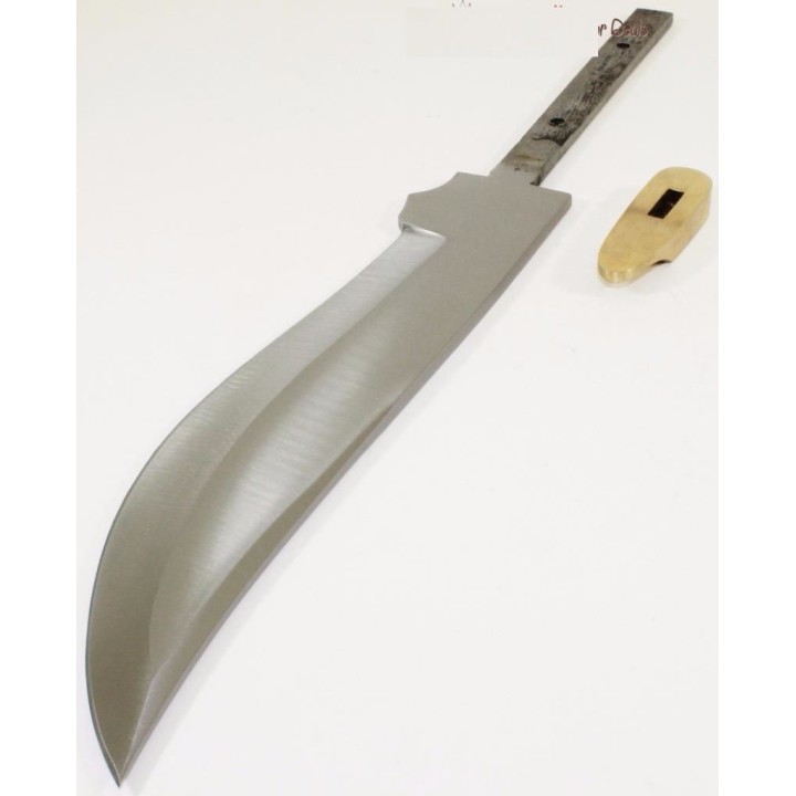 BL615 Lot de 2 Lames Bowie A customiser Le Manche Lame Acier Inox Garde Laiton - Livraison Gratuite