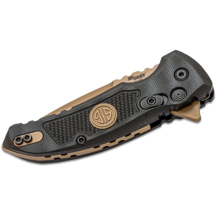 SIG16170 Couteau SIG X1-MicroFlip Emperor Scorpion Lame Acier CPM-154 Manche G10 Brise Vitres USA - Livraison Gratuite 