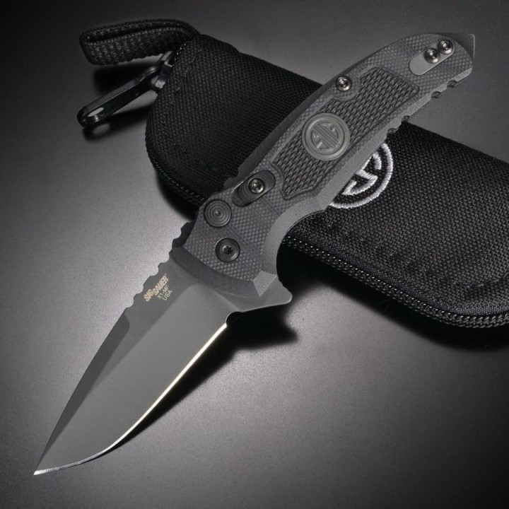 SIG16172 Couteau SIG SAUER X1-MicroFlip Button Lock Lame Acier CPM-154 Manche G10 USA - Livraison Gratuite 