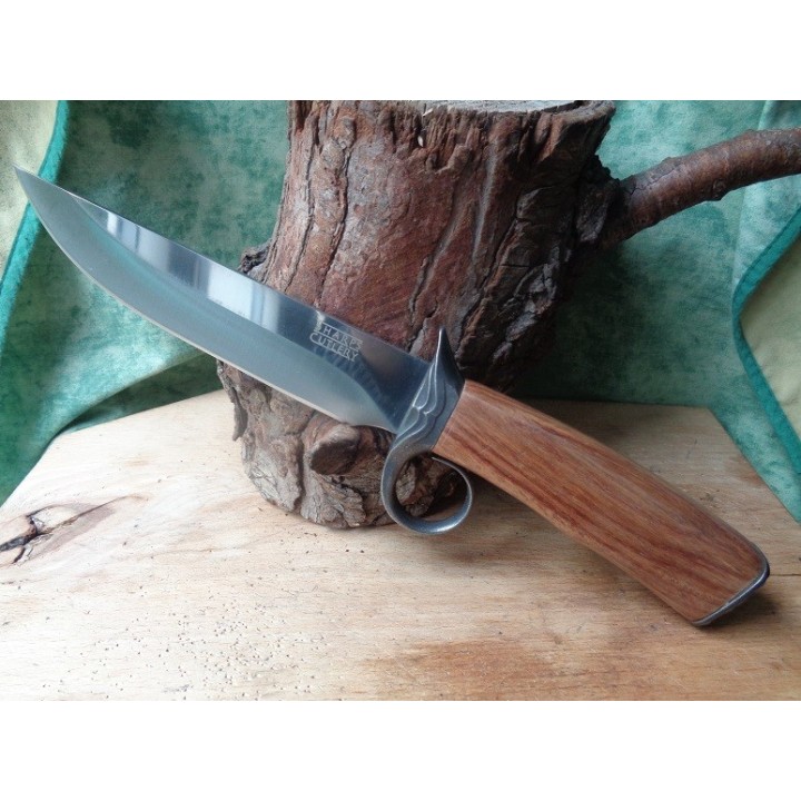 Bowie Couteau Sharps Cutlery Lame Acier 3Cr13 Manche Bois Avec Anneau Etui Nylon Frost Cutlery FSHP142WW - Livraison Gratuite