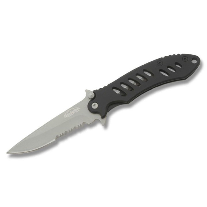 Couteau Remington Sportman FAST Manche Black Lame Acier 440 Serrat Linerlock Clip R18220 - Livraison Gratuite