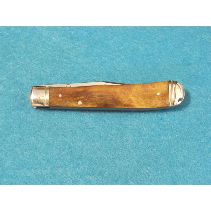 Couteau Rough Rider Trapperlock Lame Acier 440 Manche Os Tobacco RR1131 - Livraison Gratuite