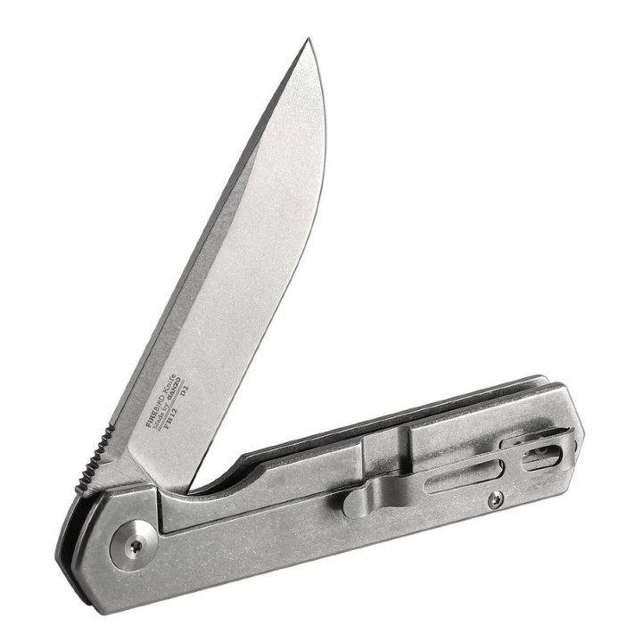 GAFH12SS Couteau Ganzo Firebird Linerlock Lame Acier D2 Manche Stainless Clip - Livraison Gratuite