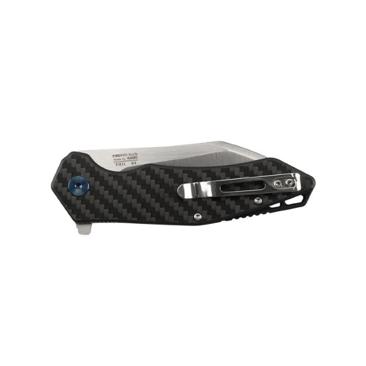  GAFH31CF Couteau Ganzo Firebird Fibre de Carbone Lame Acier D2 Linerlock Clip - Livraison Gratuite