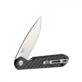GAFH41CF Couteau Ganzo Firebird Black Lame Acier D2 Manche Fibre Carbone Clip - Livraison Gratuite