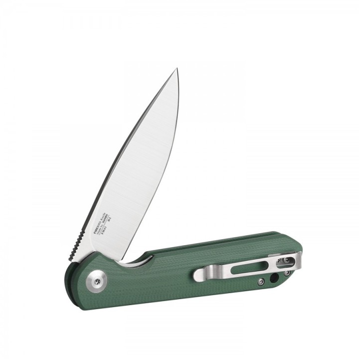 GAFH41GB Couteau Ganzo Firebird Green Lame Acier D2 Manche G10 Clip - Livraison Gratuite