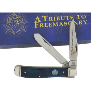 RR1225 Couteau Rough Rider Masonic Mini Trapper Series 2 Lames Acier 440 Manche Os - Livraison Gratuite