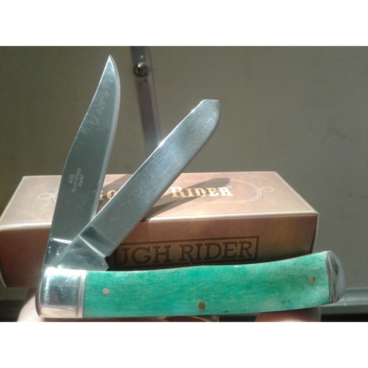 RR1253 Couteau Rough Rider Masonic Trapper Series 2 Lames Acier 440 Manche Os - Livraison Gratuite