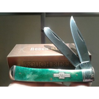 RR1253 Couteau Rough Rider Masonic Trapper Series 2 Lames Acier 440 Manche Os - Livraison Gratuite