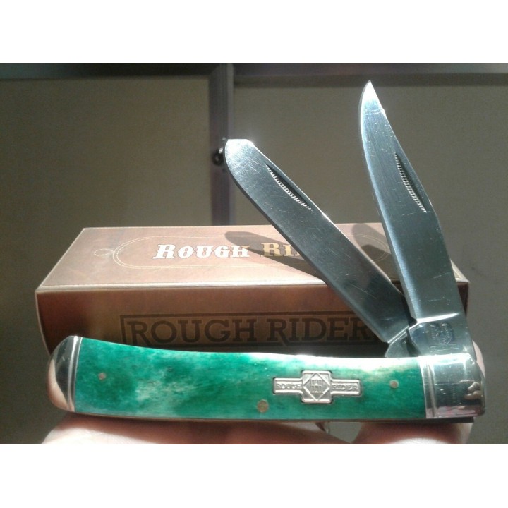 RR1253 Couteau Rough Rider Masonic Trapper Series 2 Lames Acier 440 Manche Os - Livraison Gratuite