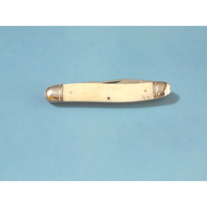 RR127 Couteau Rough Rider Muskrat White Bone 2 Lames Acier 440 Manche Os - Livraison Gratuite