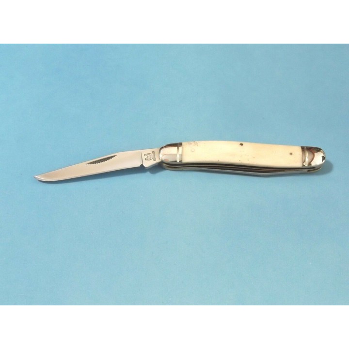 RR127 Couteau Rough Rider Muskrat White Bone 2 Lames Acier 440 Manche Os - Livraison Gratuite