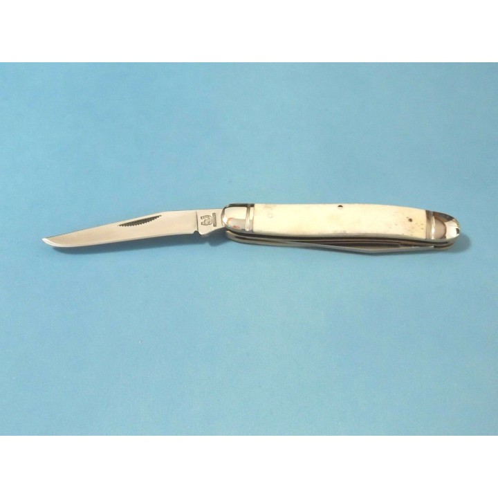 RR127 Couteau Rough Rider Muskrat White Bone 2 Lames Acier 440 Manche Os - Livraison Gratuite