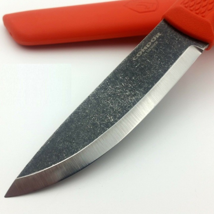 Couteau Condor Terrasaur Orange Acier Carbone 1095 Manche Abs Etui Abs Salvador CTK394741 - Livraison Gratuite