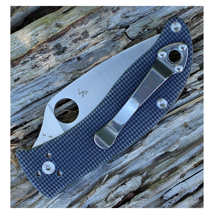Couteau Spyderco Alcyone Lame Acier CTS BD1 Manche G-10 Grey Linerlock Clip SC222GPGY - Livraison Gratuite