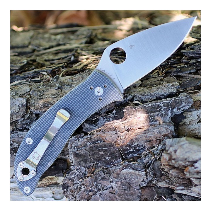 Couteau Spyderco Alcyone Lame Acier CTS BD1 Manche G-10 Grey Linerlock Clip SC222GPGY - Livraison Gratuite