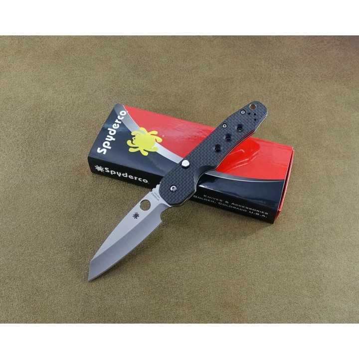 Couteau Spyderco Smock Compression Lock Lame Acier S30V Manche G-10/FCarbone Clip SC240CFP - Livraison Gratuite