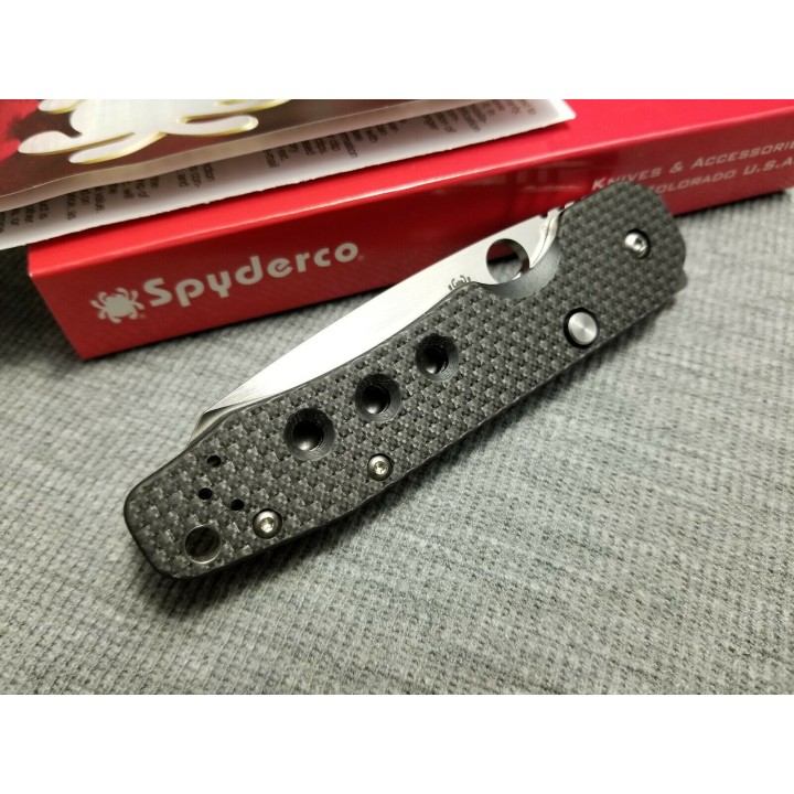 Couteau Spyderco Smock Compression Lock Lame Acier S30V Manche G-10/FCarbone Clip SC240CFP - Livraison Gratuite