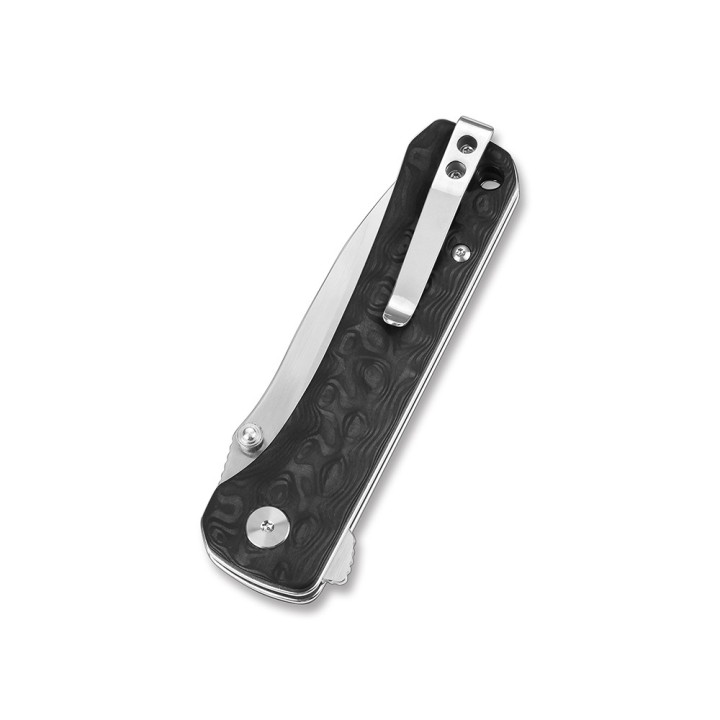 Couteau QSP Hawk Lame Acier S35VN Manche FCarbone Linerlock Clip QS131C - Livraison Gratuite