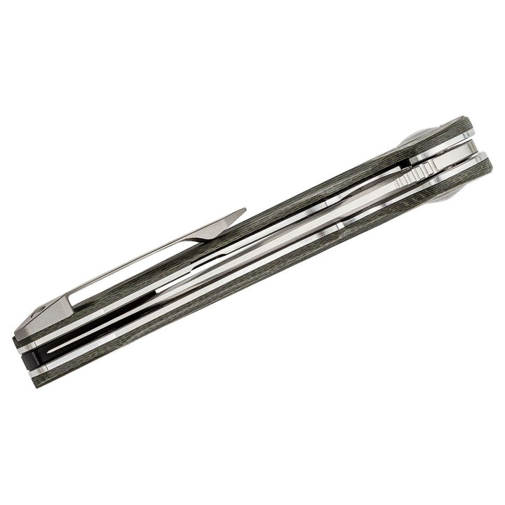 Couteau Bestech Irida Green Manche Fibre Carbone/G10 Acier 14C28N Linerlock Clip BG25F- Livraison Gratuite