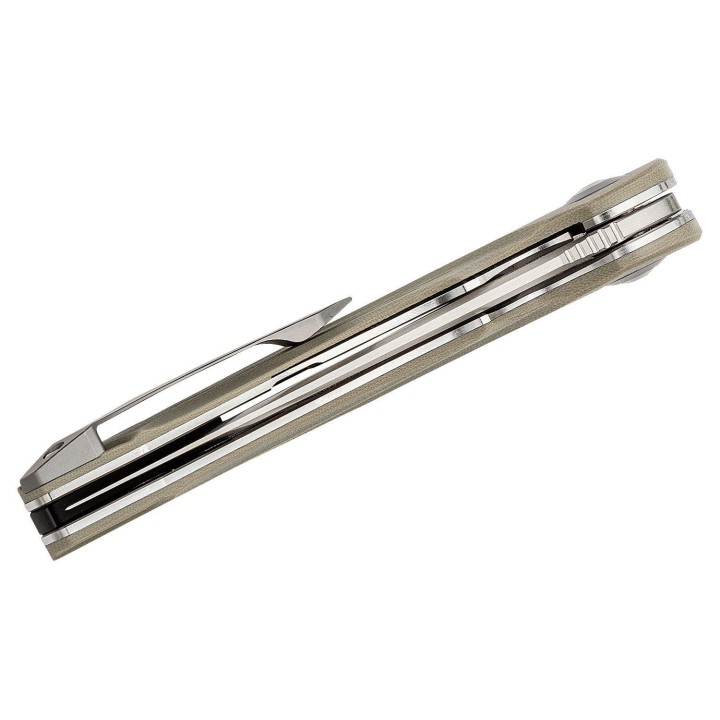 Couteau Bestech Irida Beige Manche G10 Lame Acier 154CM Linerlock Clip BTKG25B - Livraison Gratuite