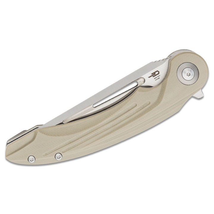 Couteau Bestech Irida Beige Manche G10 Lame Acier 154CM Linerlock Clip BTKG25B - Livraison Gratuite