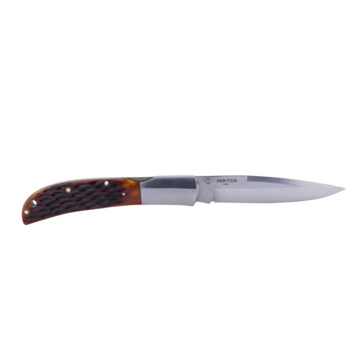 Couteau Al Mar Eagle Manche Os lame Acier AUS-8 Lockback Etui Cuir AMK7006 - Livraison Gratuite