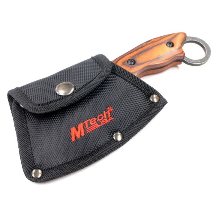 Couteau De Survie Mtech Cleaver Lame Acier 3Cr13 Manche Bois Etui Nylon MT2086BR - Livraison Gratuite