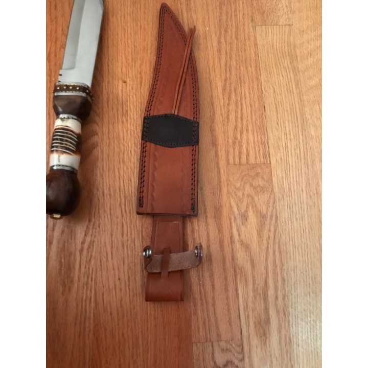 Couteau Scottish Dirk Scotland Sgian Dubh Lame Acier Inox Manche Os/Bois Etui Cuir MR570 - Livraison Gratuite