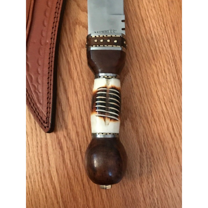 Couteau Scottish Dirk Scotland Sgian Dubh Lame Acier Inox Manche Os/Bois Etui Cuir MR570 - Livraison Gratuite
