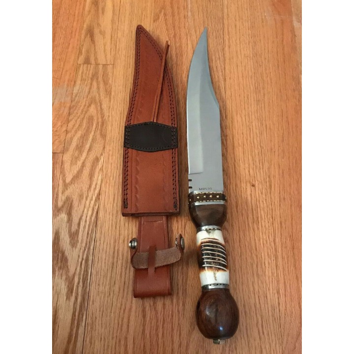 Couteau Scottish Dirk Scotland Sgian Dubh Lame Acier Inox Manche Os/Bois Etui Cuir MR570 - Livraison Gratuite