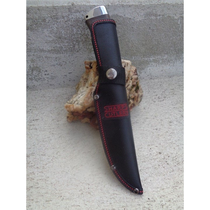 FSHP027 Couteau Frost Cutlery Fixed Blade Pakkawood 3Cr13 Blade Wood Handle Nylon Sheath - Livraison Gratuite