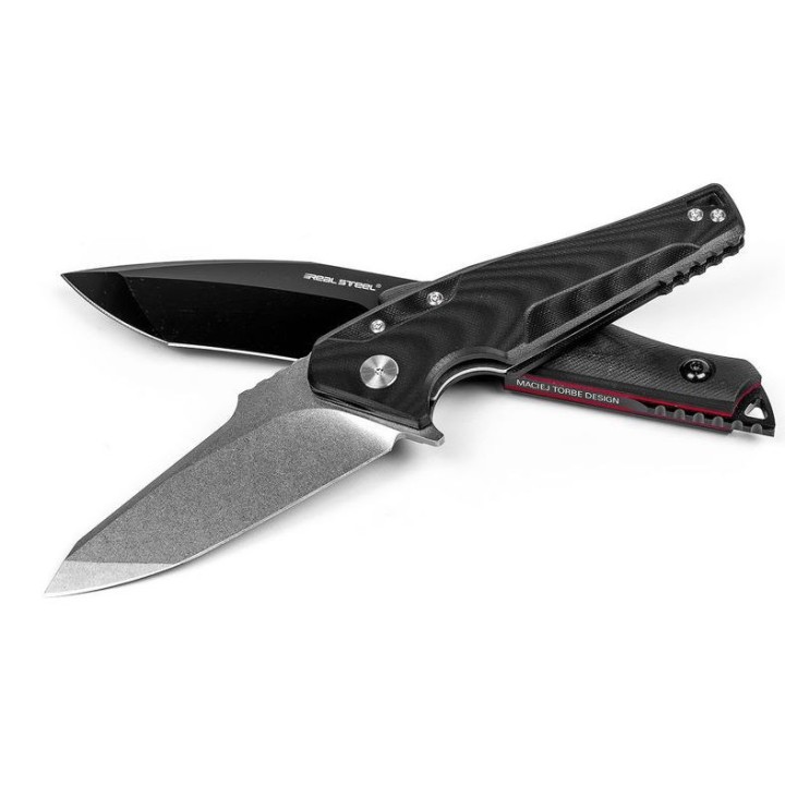 Couteau Real Steel Echo Lame Acier Bohler K110 Manche G10 Linerlock Clip RS9841 - Livraison Gratuite