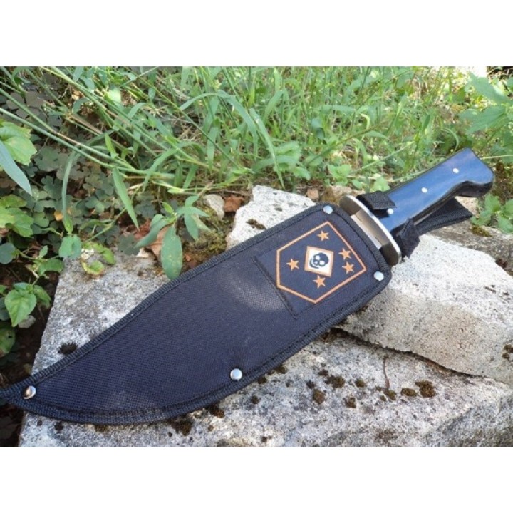 Couteau Bowie Alamo Raider Frost Lame Acier Carbone/Inox Manche Bois Etui Nylon F18418 - Livraison Gratuite