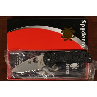 Couteau Spyderco Native 5 Lame Acier CPM-S35VN Part Serr Manche FRN Lockback Made USA  SC41PSBK5 - Livraison Gratuite