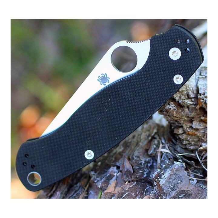 Couteau Spyderco Paramilitary 2 Lame Acier S30V Serr Manche G-10 Compression Lock Made In USA SC81GS2 - Livraison Gratuite