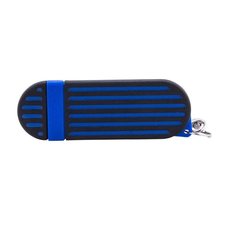 Lot de 2 Couteau de Cou Al Mar Stinger Keyring Blue Lame Acier D2 Manche & Etui PP + TPR AMK1001BKBLBL - Livraison Gratuite