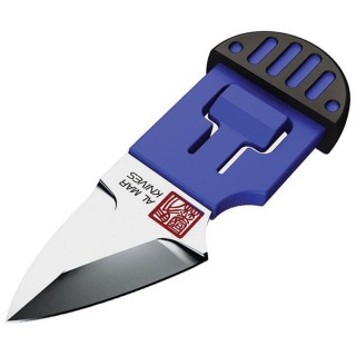 Lot de 2 Couteau de Cou Al Mar Stinger Keyring Blue Lame Acier D2 Manche & Etui PP + TPR AMK1001BKBLBL - Livraison Gratuite