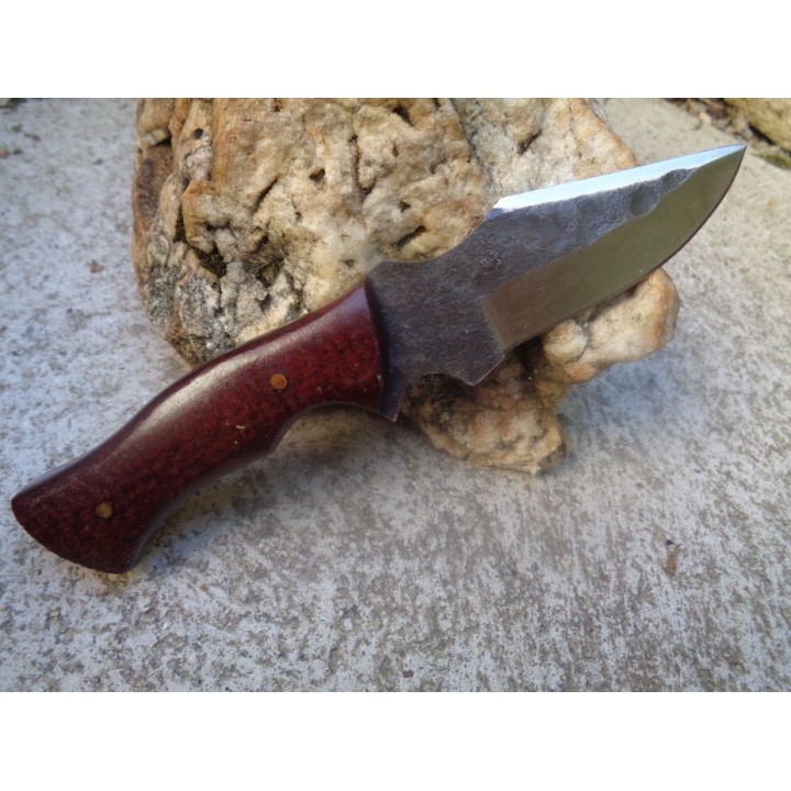 Lot de 3 Couteau Bushcraft Skinner Lame Acier Carbone 1055 Manche Micarta Etui Cuir PA203422 - Livraison Gratuite
