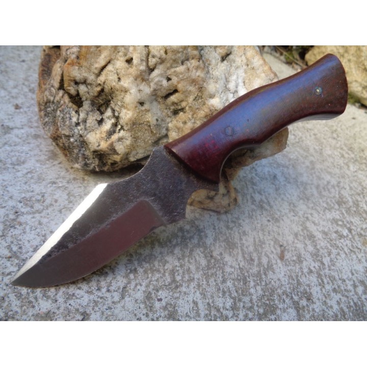 Lot de 3 Couteau Bushcraft Skinner Lame Acier Carbone 1055 Manche Micarta Etui Cuir PA203422 - Livraison Gratuite