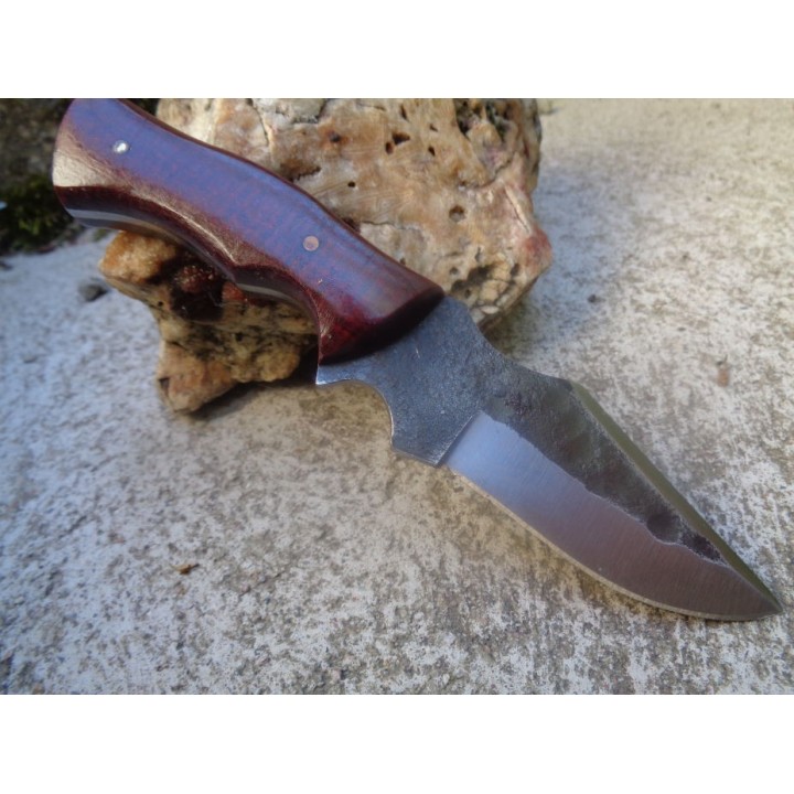 Lot de 3 Couteau Bushcraft Skinner Lame Acier Carbone 1055 Manche Micarta Etui Cuir PA203422 - Livraison Gratuite