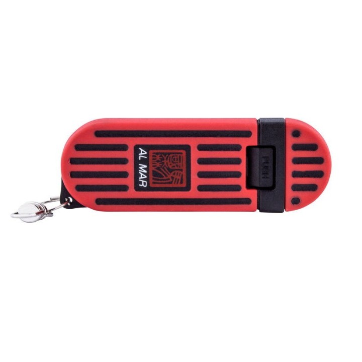 Couteau de Cou Al Mar Stinger Keyring Red Lame Acier D2 Manche & Etui PP + TPR AMK1001RBKBL - Livraison Gratuite