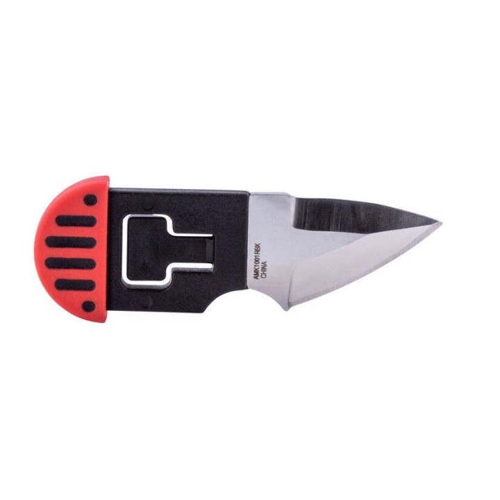 Couteau de Cou Al Mar Stinger Keyring Red Lame Acier D2 Manche & Etui PP + TPR AMK1001RBKBL - Livraison Gratuite