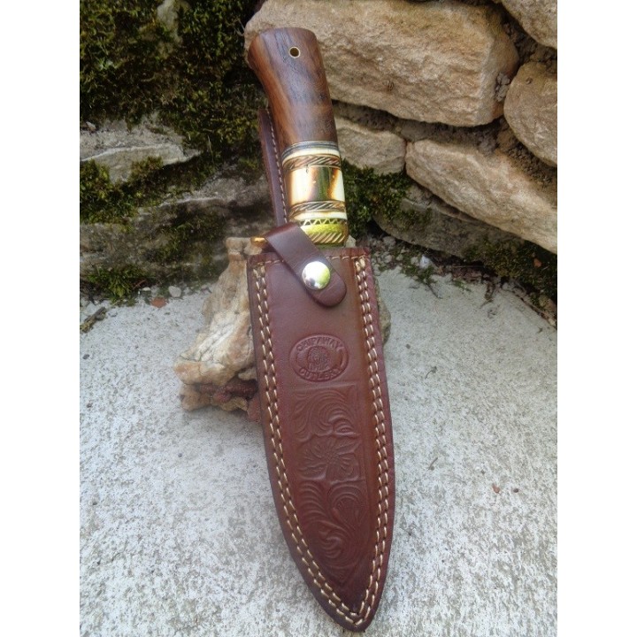 Couteau Frost Cutlery Willow Bowie Torch Bone Lame Acier Inox Manche Os/Bois Etui Cuir FCW621BNW - Livraison Gratuite