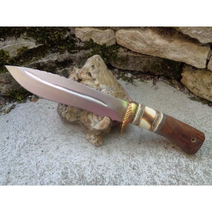 Couteau Frost Cutlery Willow Bowie Torch Bone Lame Acier Inox Manche Os/Bois Etui Cuir FCW621BNW - Livraison Gratuite